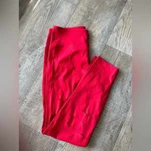 Zyia Active Red Slash Leggings